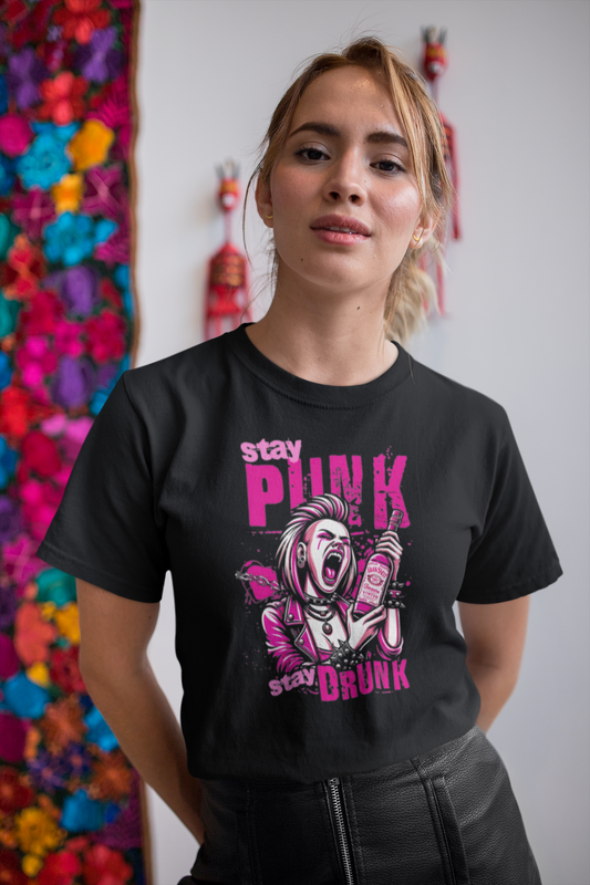 Stay Punk Stay Drunk Women Tshirt